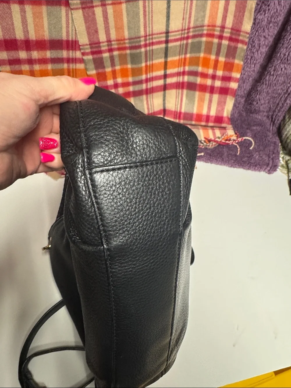 Michael Kors Black Leather Tassel Satchel Handbag